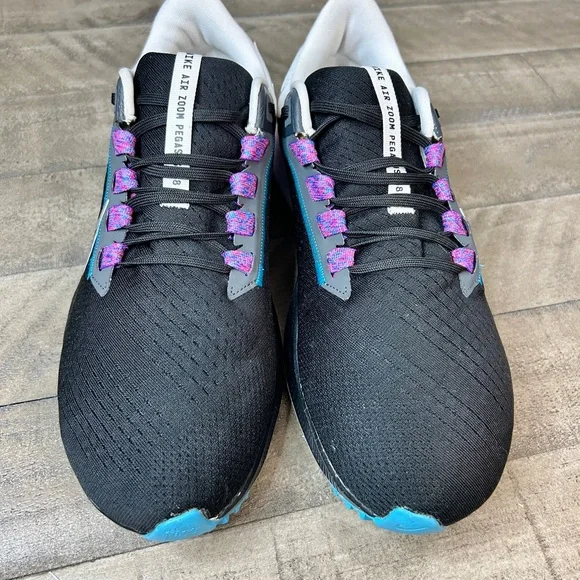 Nike Air Zoom Pegasus 38 Black Metallic Silver Men Running Shoes Size 11.5 - Picture 5 of 7